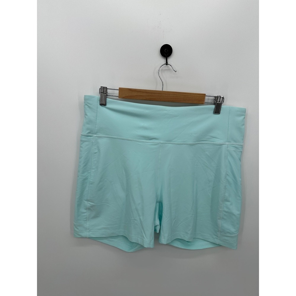Calia Energize High-Rise Bike Short XXL Taffy Blue 5" Inseam Side Pockets NEW